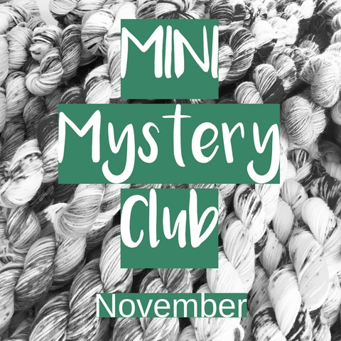 Mystery mini skein club for knitters and crochet. Great for scrappy projects!