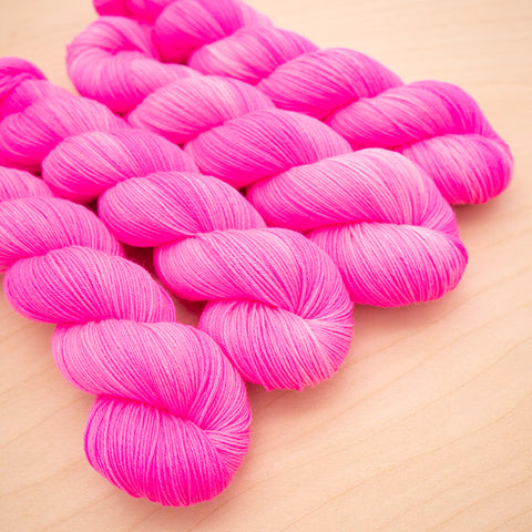 neon pink hand dyed yarn